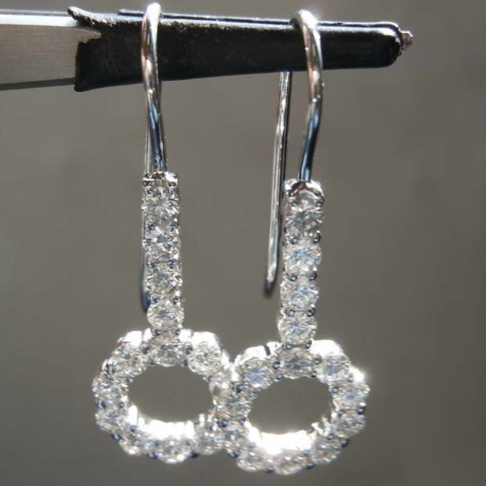 Lovely 925 Silver Plated Round Long Dangle Earrings, MARR9294
